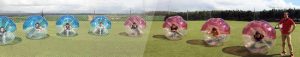 Activité de bubble foot entre amis à Reims, dans la Marne.